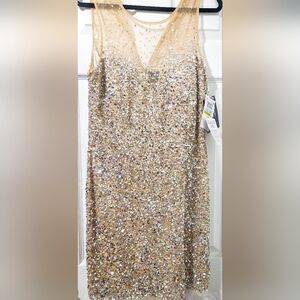 Night Way Collections Gold Sequin Dress